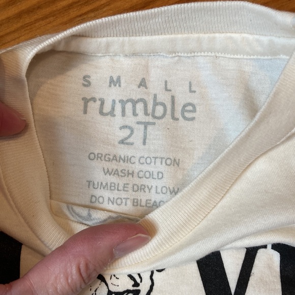 NWOT! SMALL RUMBLE 2T Screenprinted T-Shirt Tee Pitbull Dog Organic SS - Picture 9 of 10